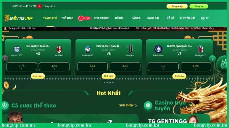 Bongvip - Trang Chủ Nhà Cái Bóng Đá VIP Chính Thức Uy Tín 2025 15 Giao diện chú trọng thiết kế tính năng dễ sử dụng