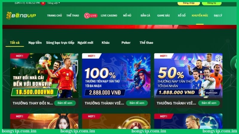 Bongvip - Trang Chủ Nhà Cái Bóng Đá VIP Chính Thức Uy Tín 2025 16 Thương hiệu mang đến nhiều ưu đãi cực khủng